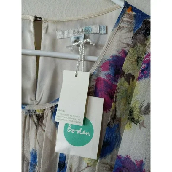 BODEN CECILY Special occasion DRESS WH597 SIZE US 4 Multi-color Floral NWT lined - Picture 3 of 7